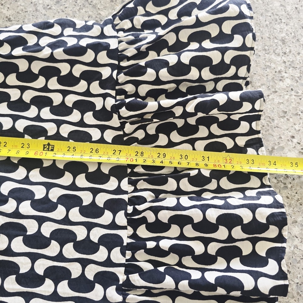 ZARA The Paula Dress Black / Ivory Geometric‎ Print Sz Medium Long Sleeves.D111 - Picture 6 of 14